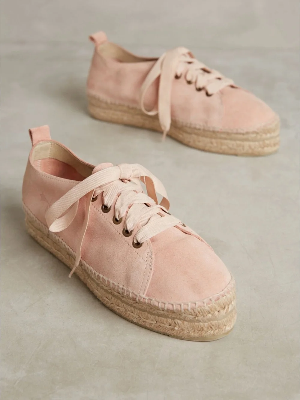 Manebi Hampton Blush Pink Espadrille Platform Sneaker